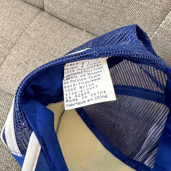 Vintage Richmond E.R.T. Patch Men's Blue/White Striped Trucker Snapback Hat - Picture 8 of 8